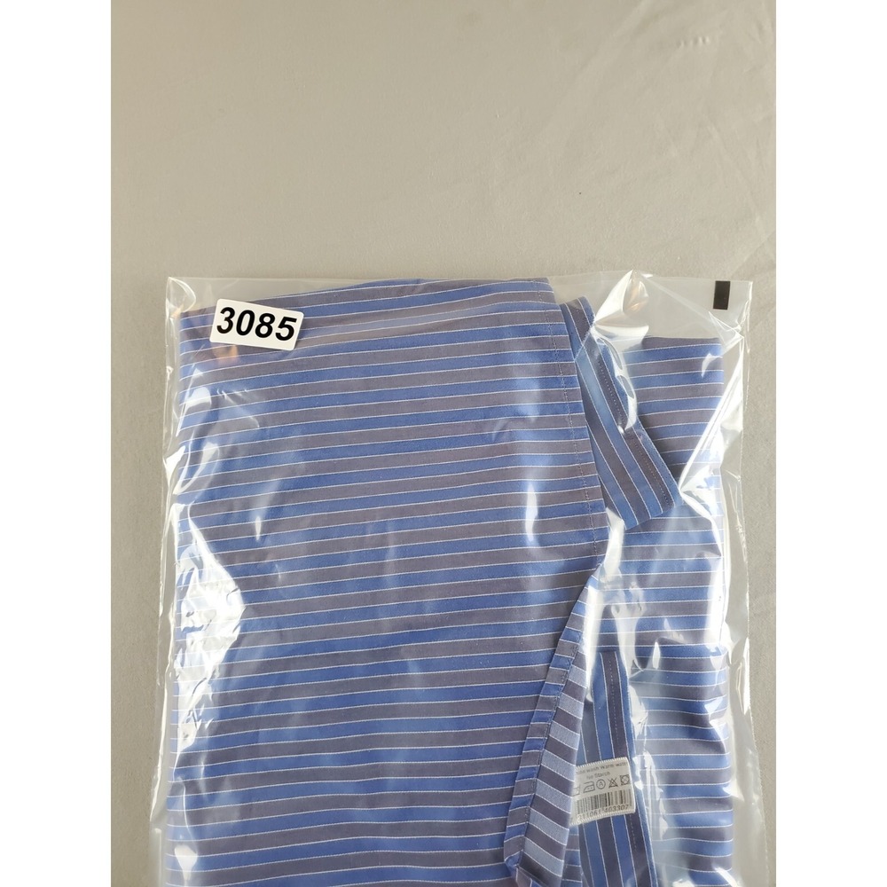 Eton Contemporary Shirt Mens 16.5 42 Blue Striped Button Up Long Sleeve Cotton - Picture 2 of 14